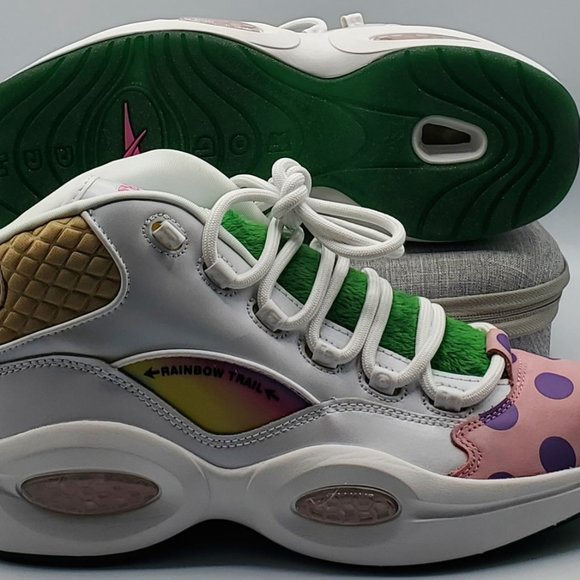 Reebok x Hasbro Question Mid Men's Size 10 'Candy Land' White GZ8826 Rare - Picture 4 of 9